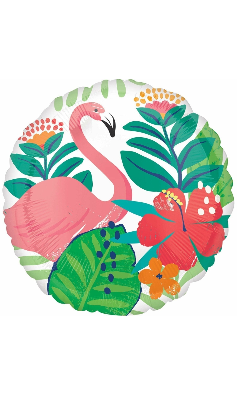 Hawaiian Flamingo Tropical 17" -  Foil Balloon