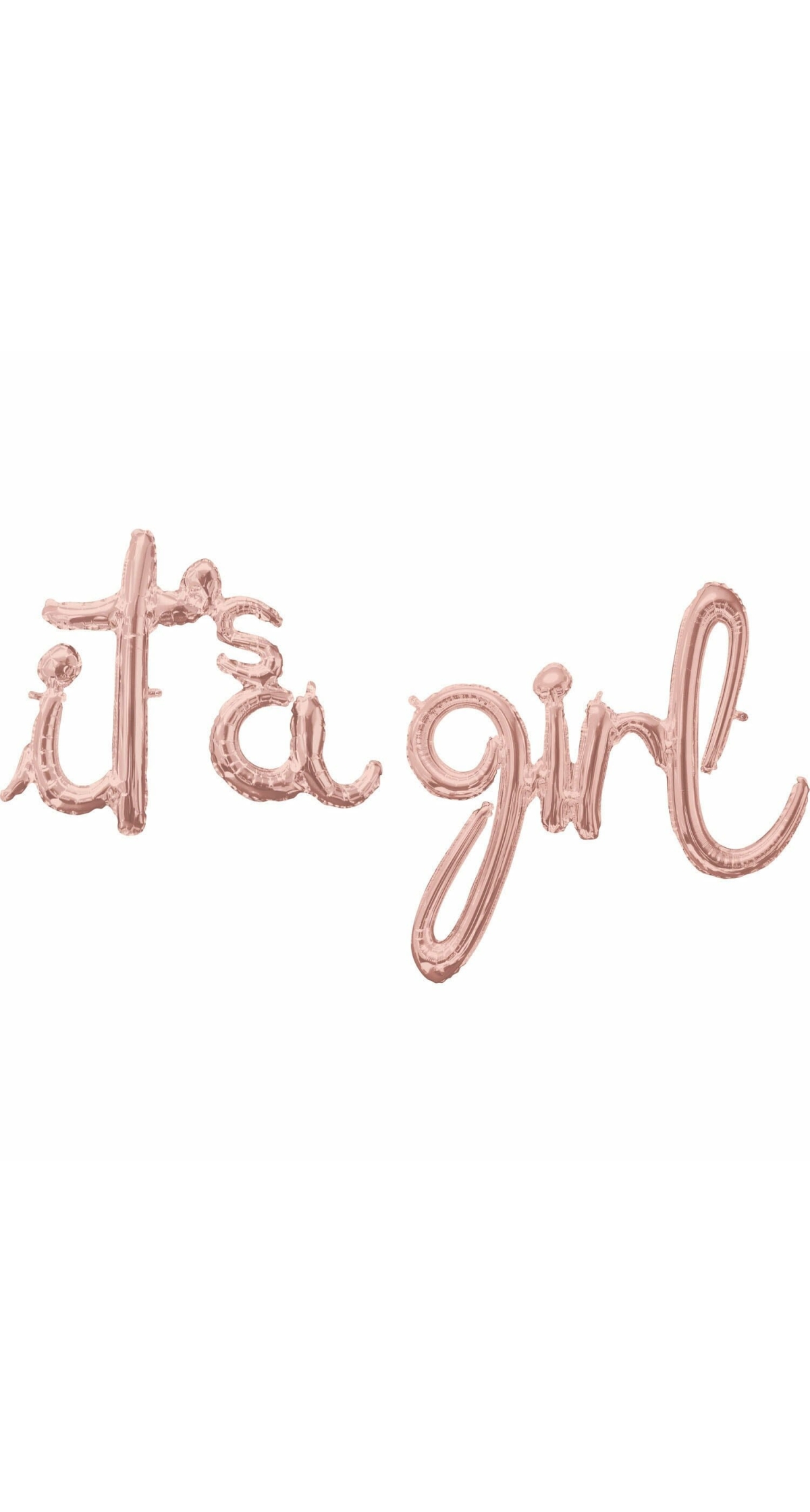 Script Phrase It's A Girl Rose Gold Foil Balloon - 68cm x 73cm