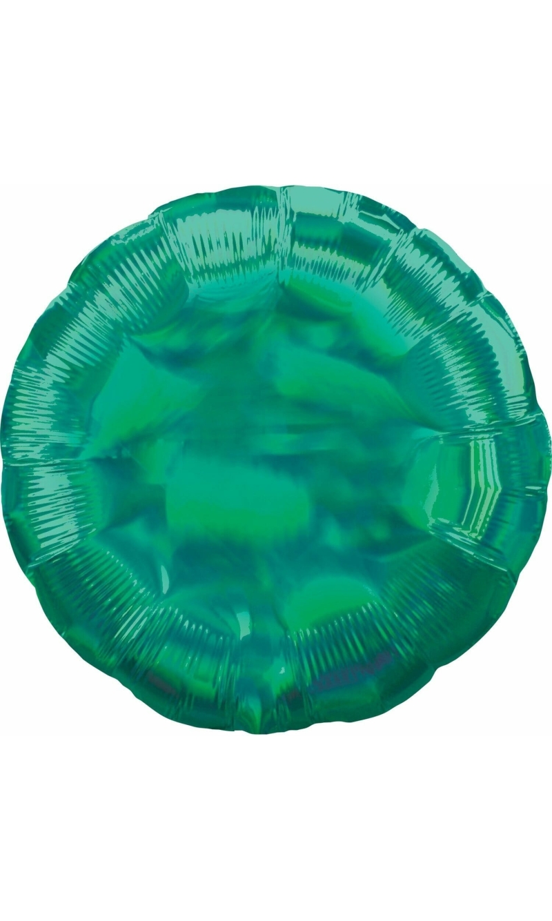 Holographic Iridescent Green Circle Standard Foil Balloon - 18'' (43cm)