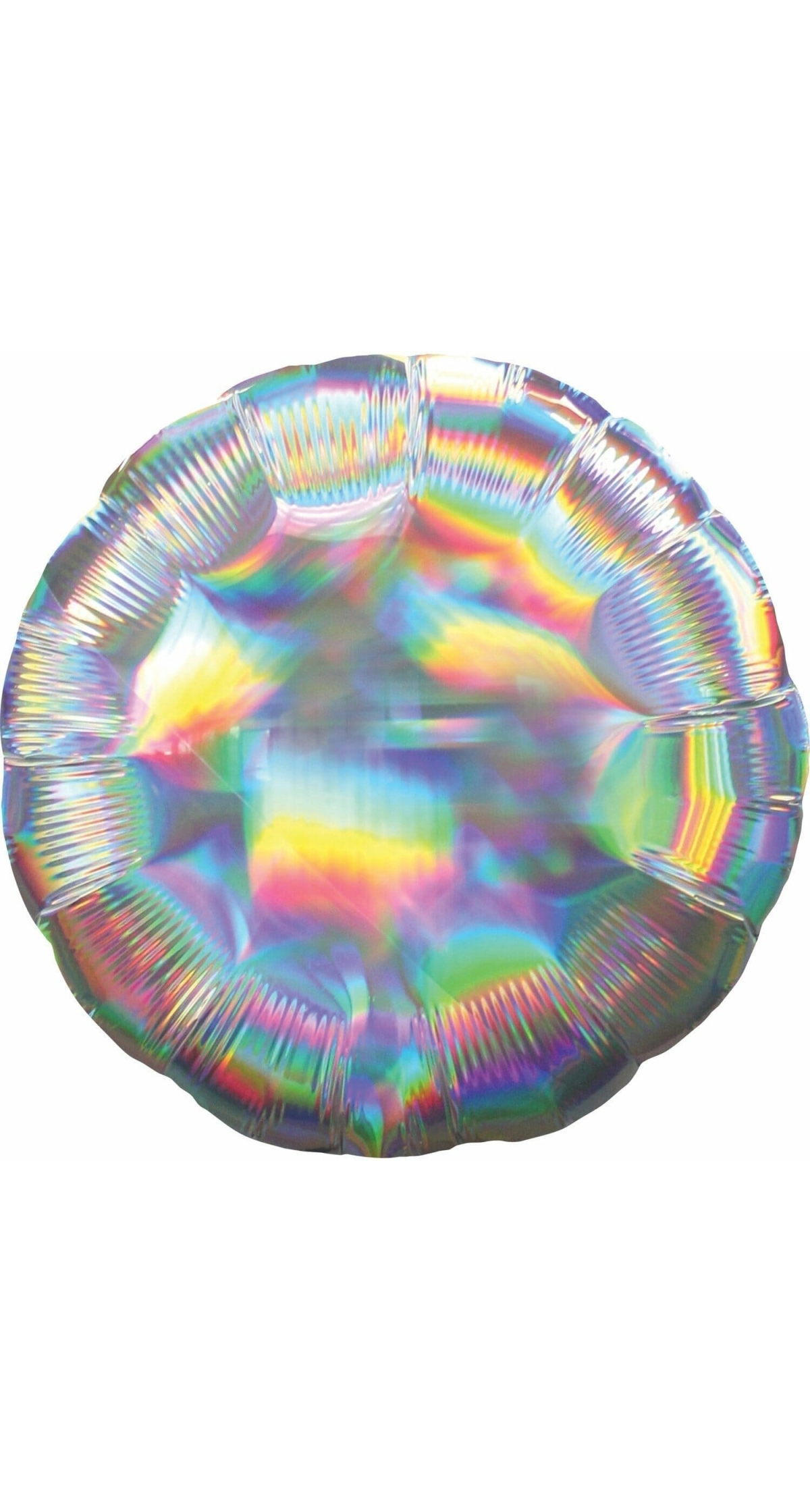 Holographic Iridescent Silver Circle Standard Foil Balloon 18'' - (43cm)