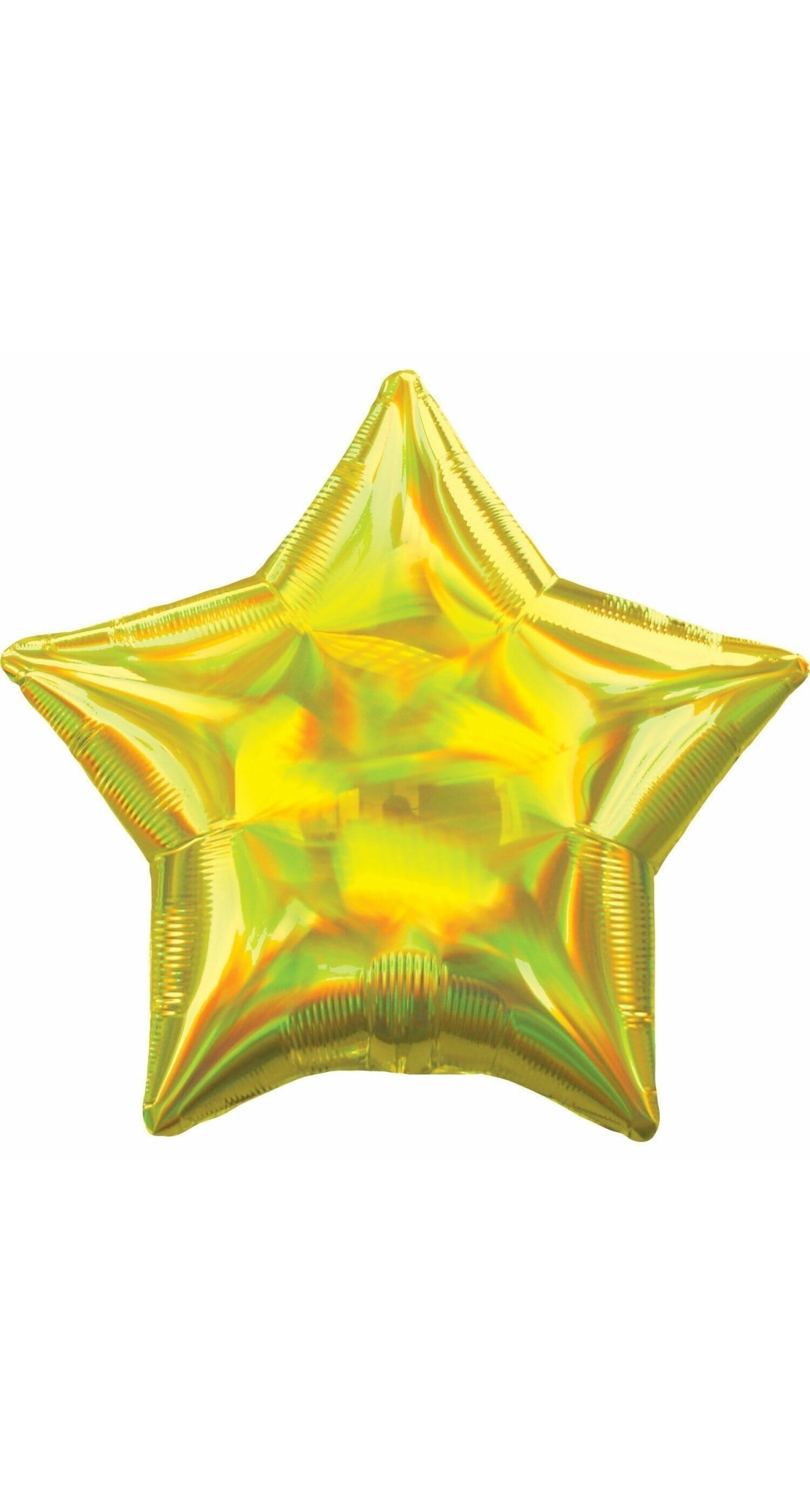 Holographic Iridescent Yellow Star Standard Foil Balloon 18'' - (43cm)