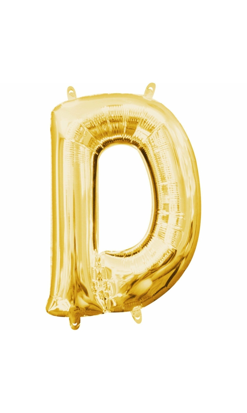 Gold Letter " D " Foil Balloon 16''