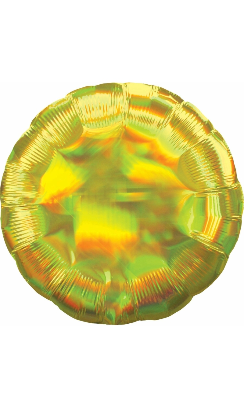 Holographic Iridescent Yellow Standard Circle Foil Balloon -  18'' (43cm)