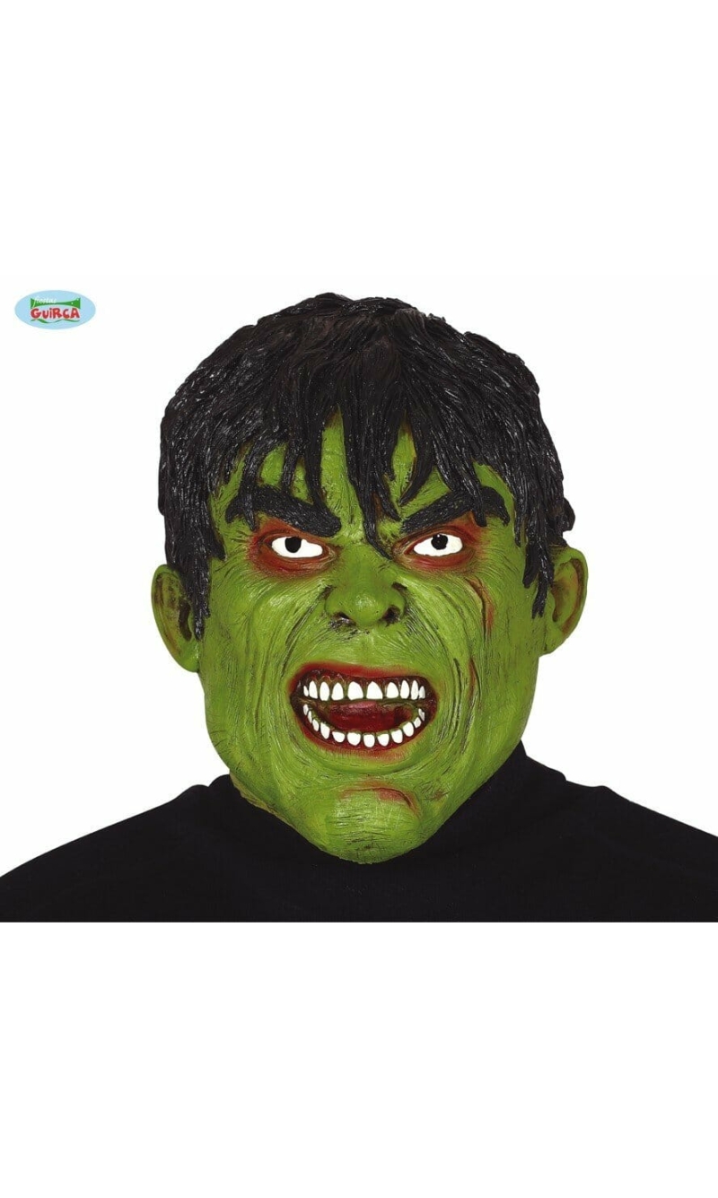 Latex Green Monster (Hulk) Mask - Adult One Size