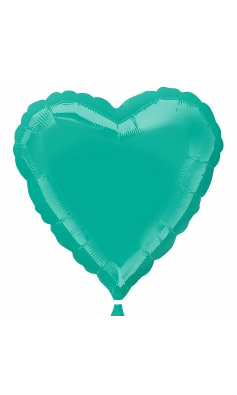 Teal Heart Foil Balloon 18''