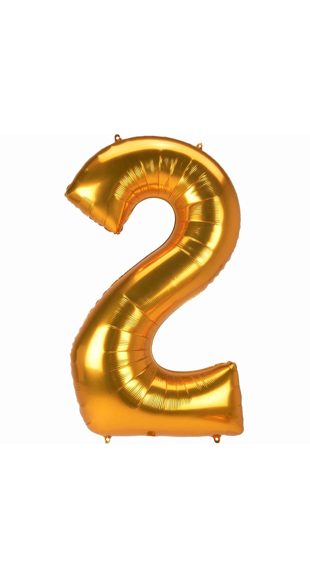 53 Inch Jumbo Size Foil Balloon Number 2 - Gold