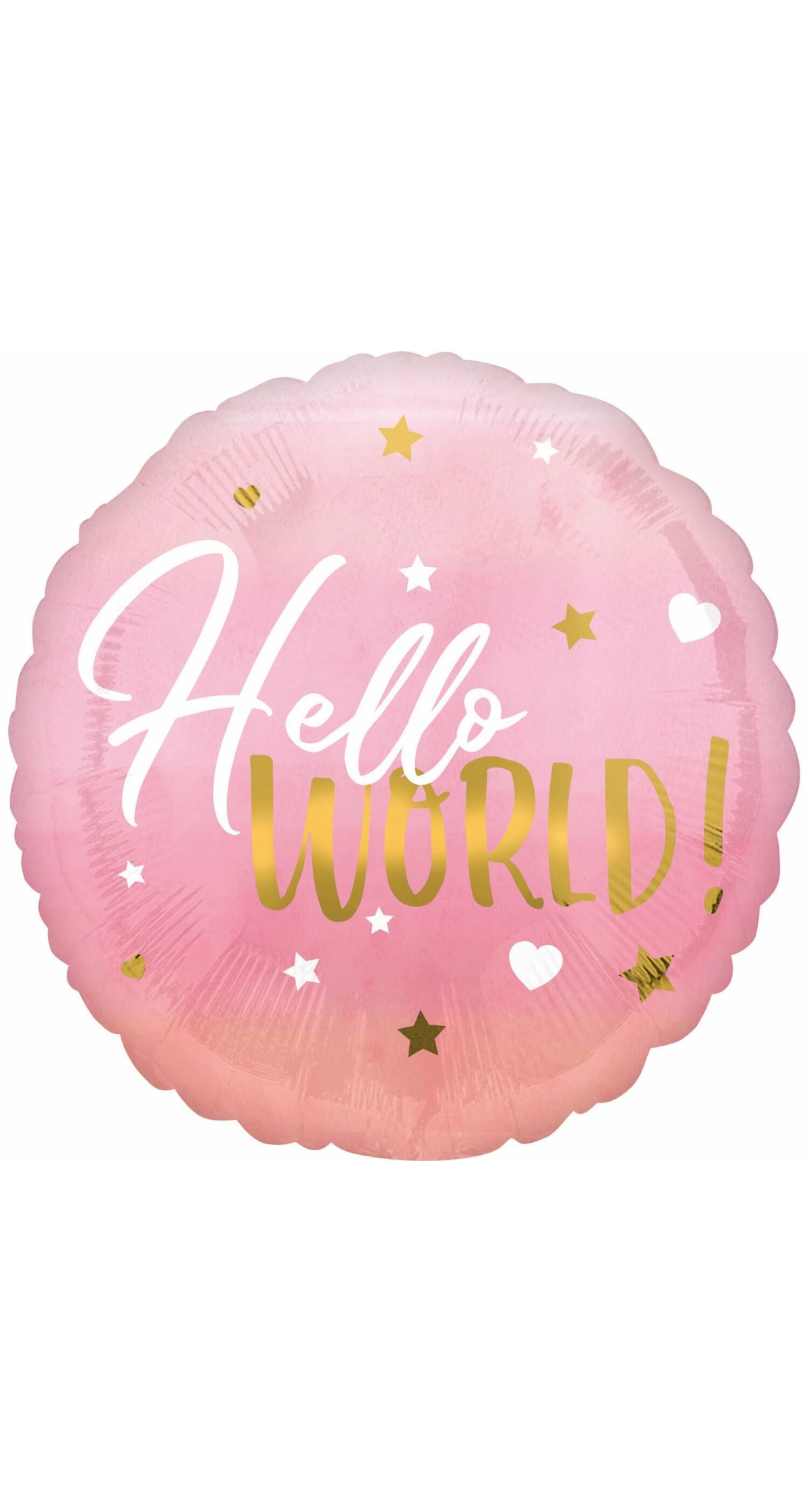 Hello World Pink Baby Girl Foil Balloon - 43cm