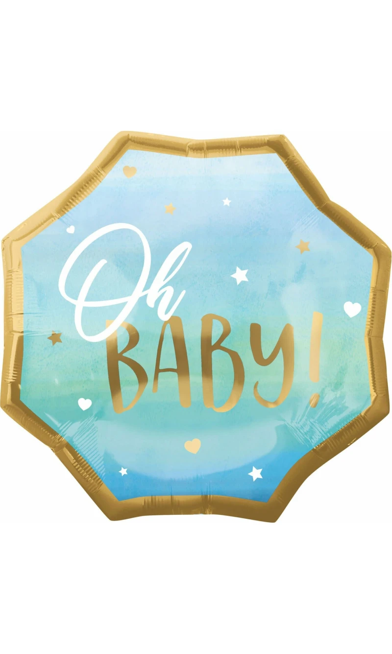 Baby Boy SuperShape XL Blue Foil Balloon - 55cm x 55cm