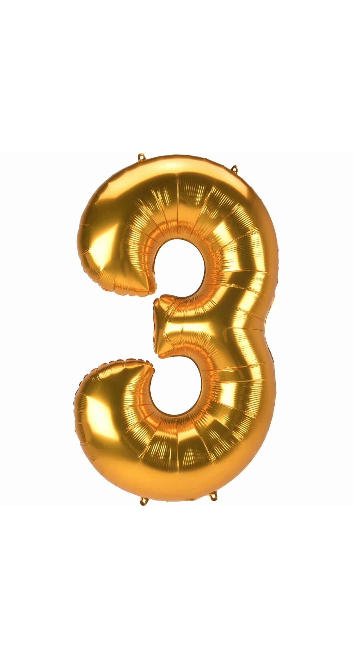 53 Inch Jumbo Size Foil Balloon Number 3 - Gold