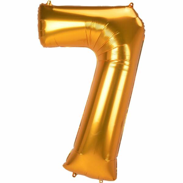 53 Inch Jumbo Size Foil Balloon Number 7 - Gold