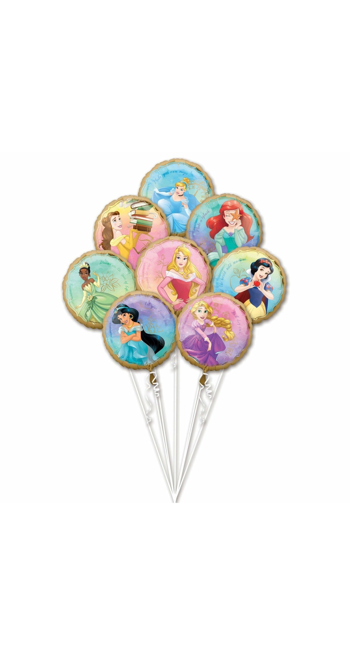 Disney Princess Balloon Bouquet Assorted Characters - 8pk