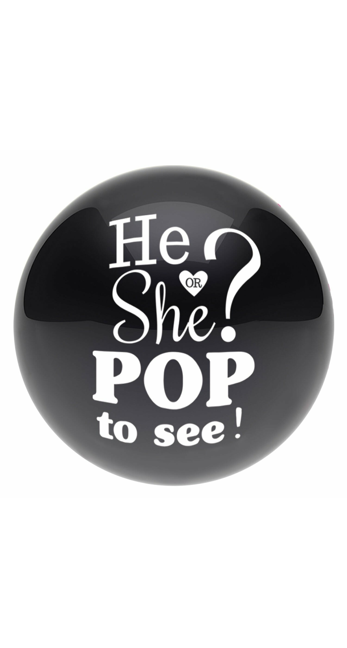 Gender Reveal He or She Pop to See Printed Latex Balloons - 24" (60cm)