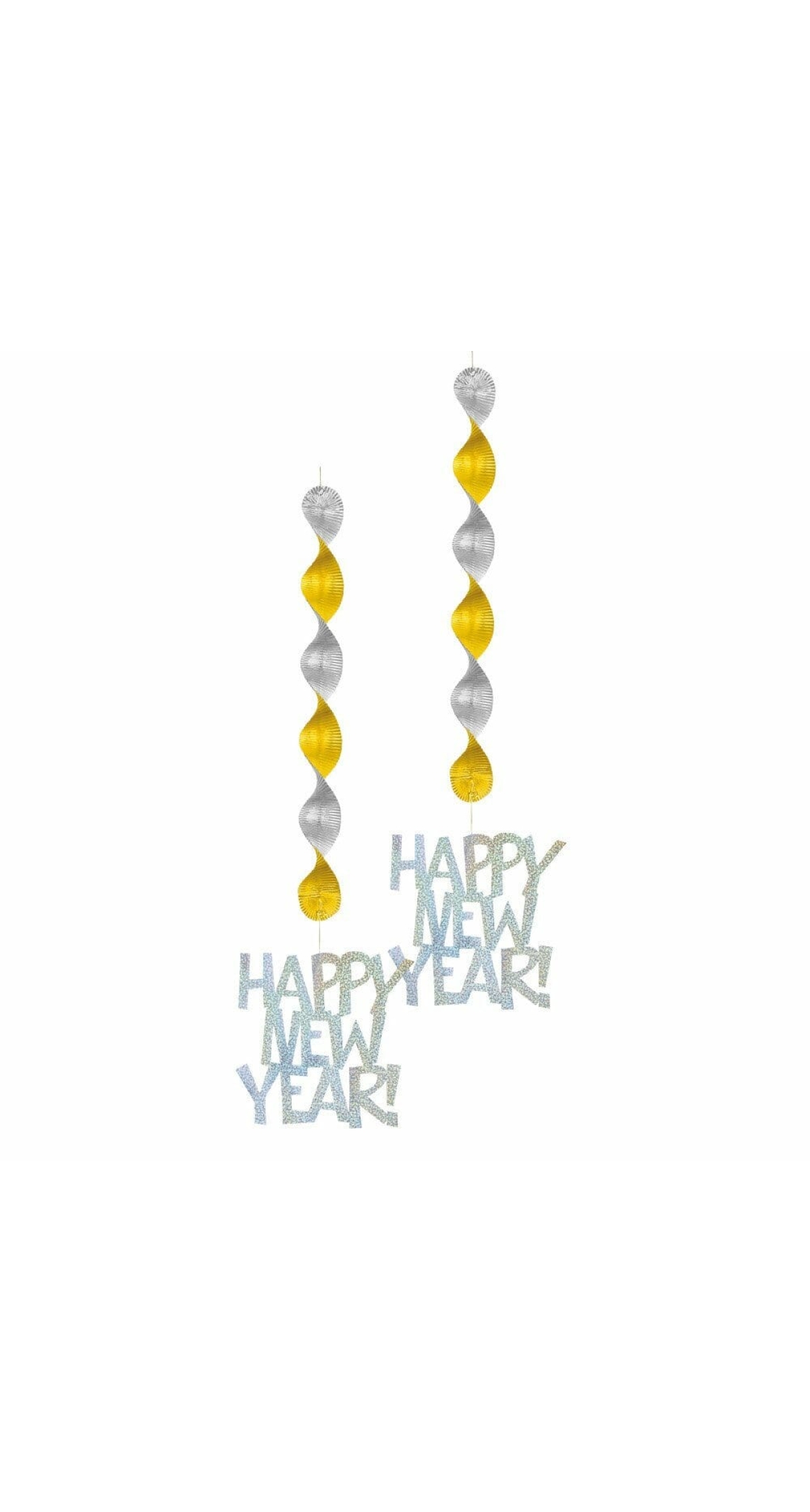 New Year's Stars Prism Hanging Decorations - 30 Inch - 2pk