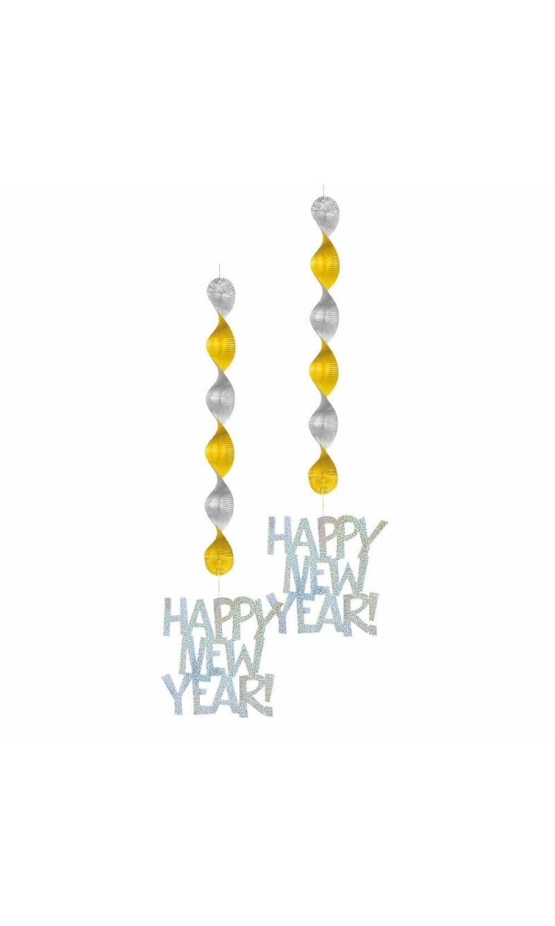 New Year's Stars Prism Hanging Decorations - 30 Inch - 2pk
