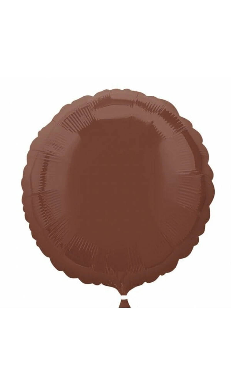Chocolate Brown Round Foil Balloon 18"