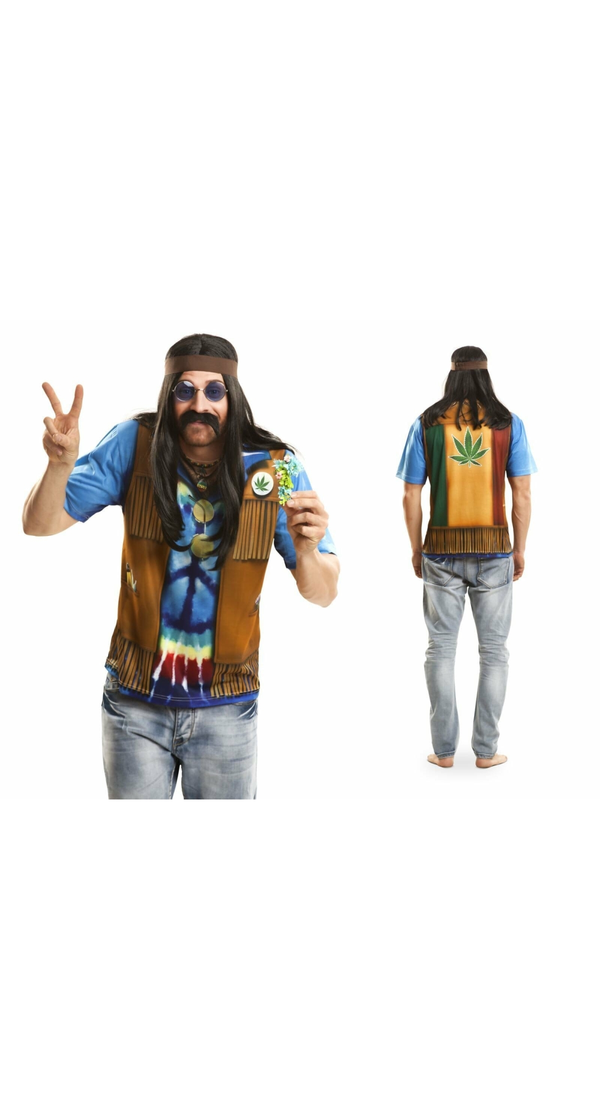 Hippie, Manga Corta - Adult Size Medium