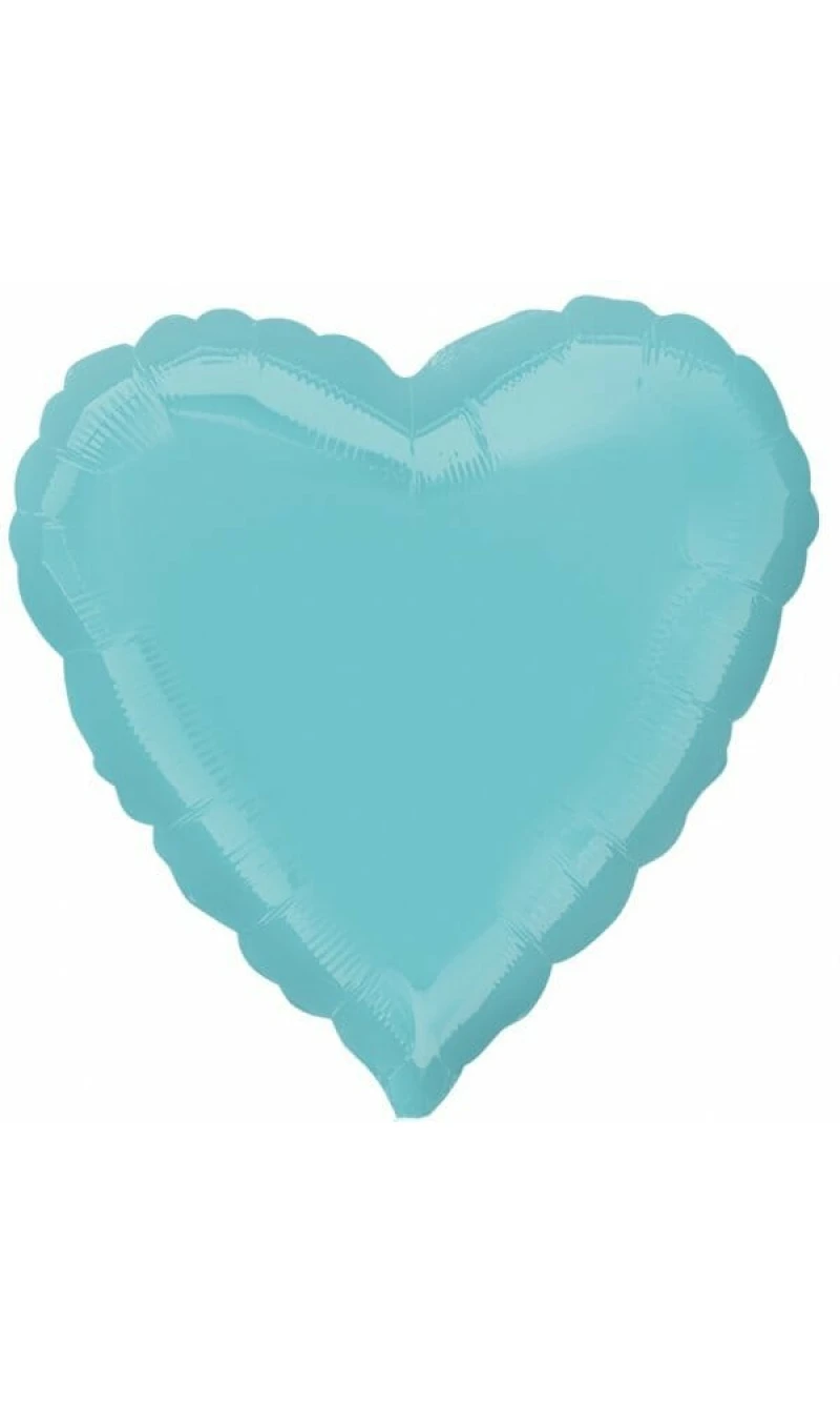 Robin Egg Blue Heart Foil Balloon 18''