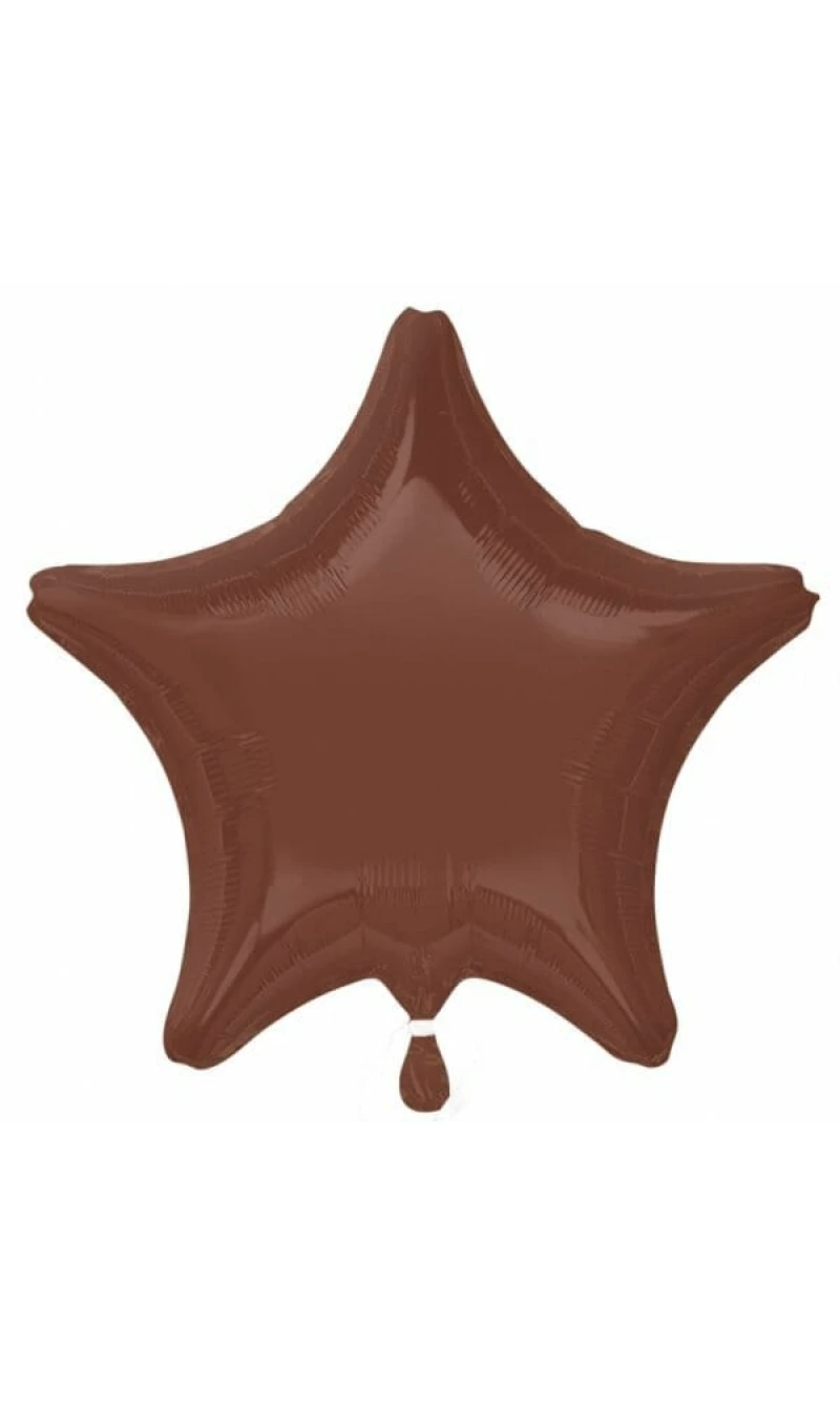 Chocolate Brown Star Foil Balloon 18''