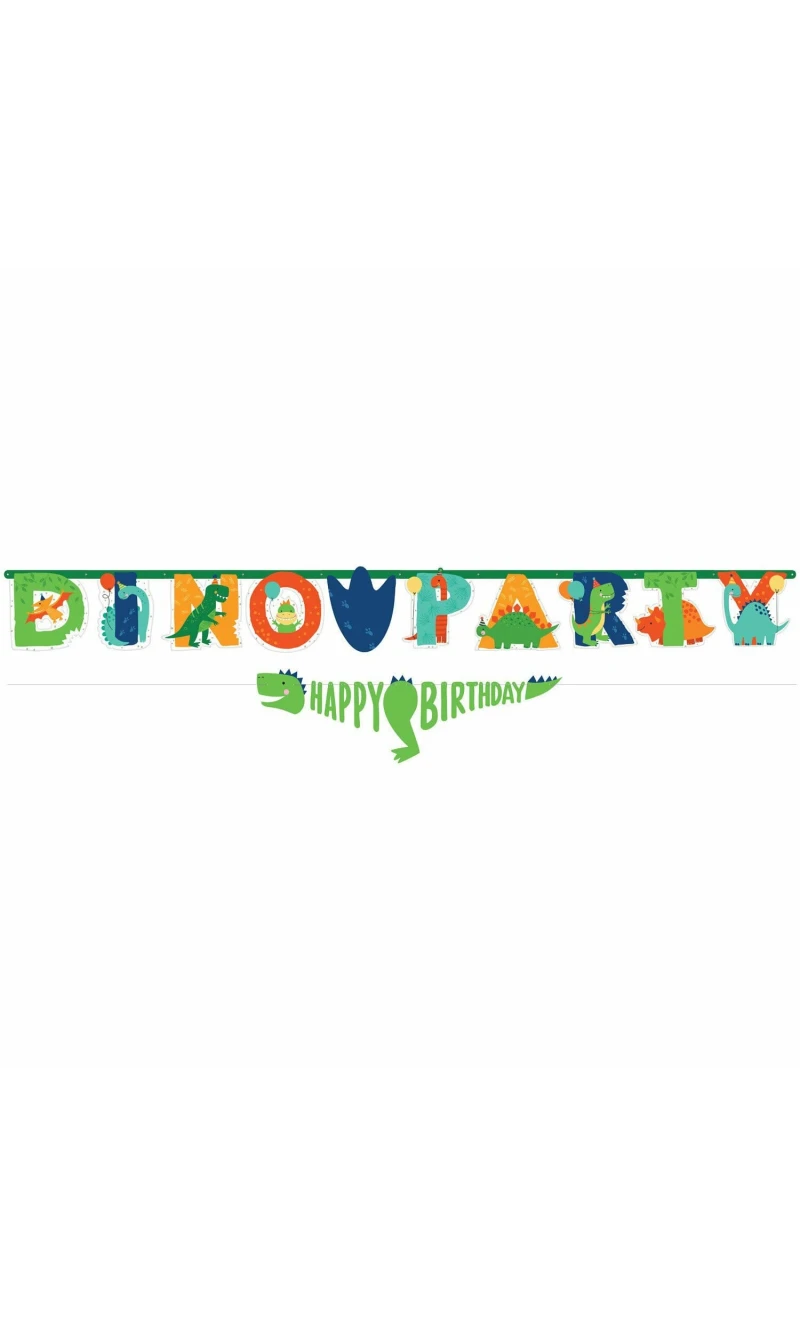 Dino-Mite Jumbo Letter Banner with Mini Banner  Personalizable - 230cm