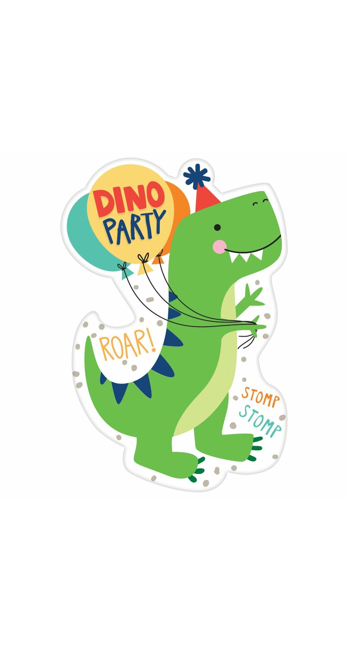 Dino-Mite Invitations & Envelopes & Stickers - 8pk