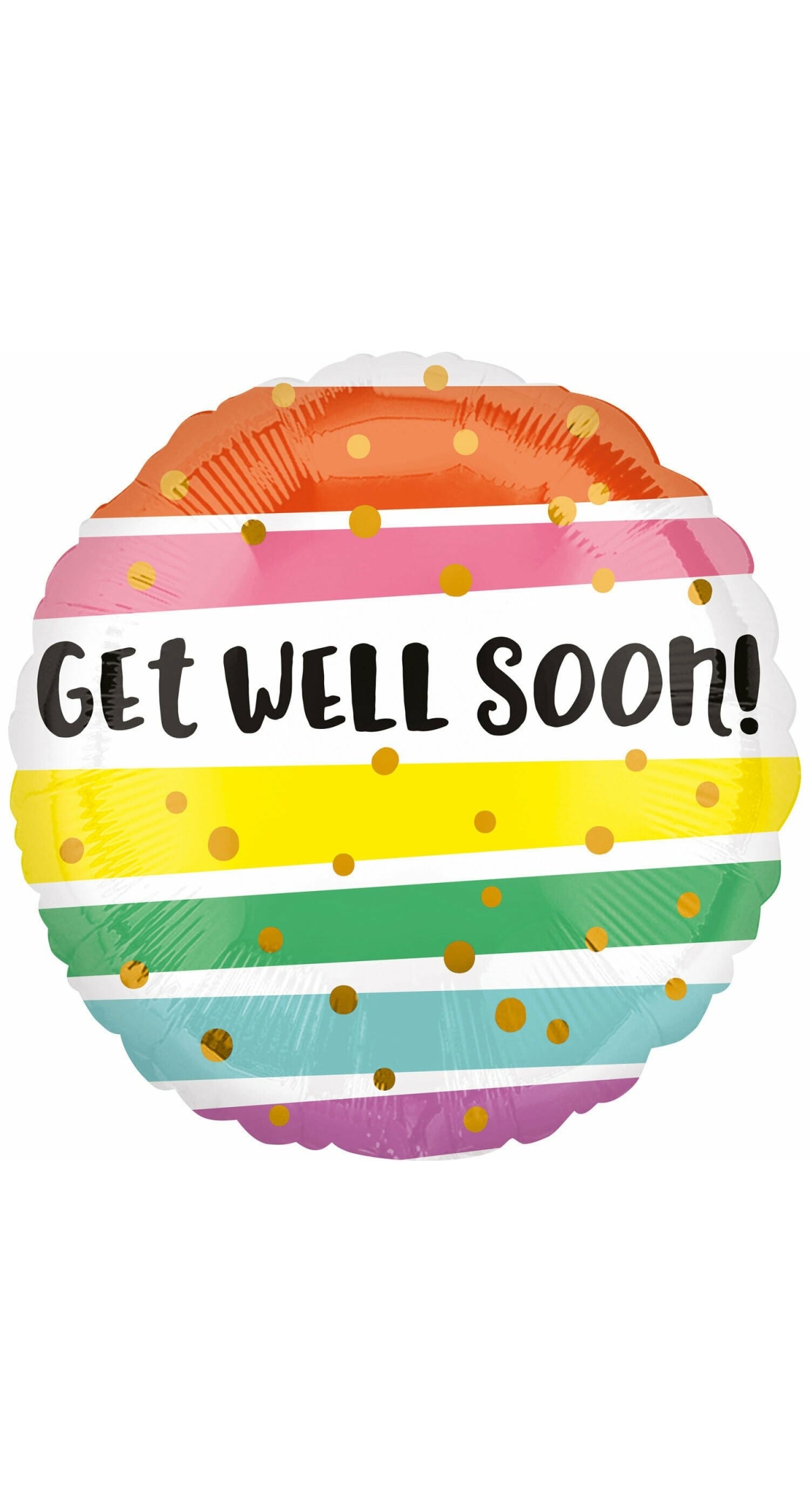 Get Well Bold Stripes Standard Foil Balloon - 43cm