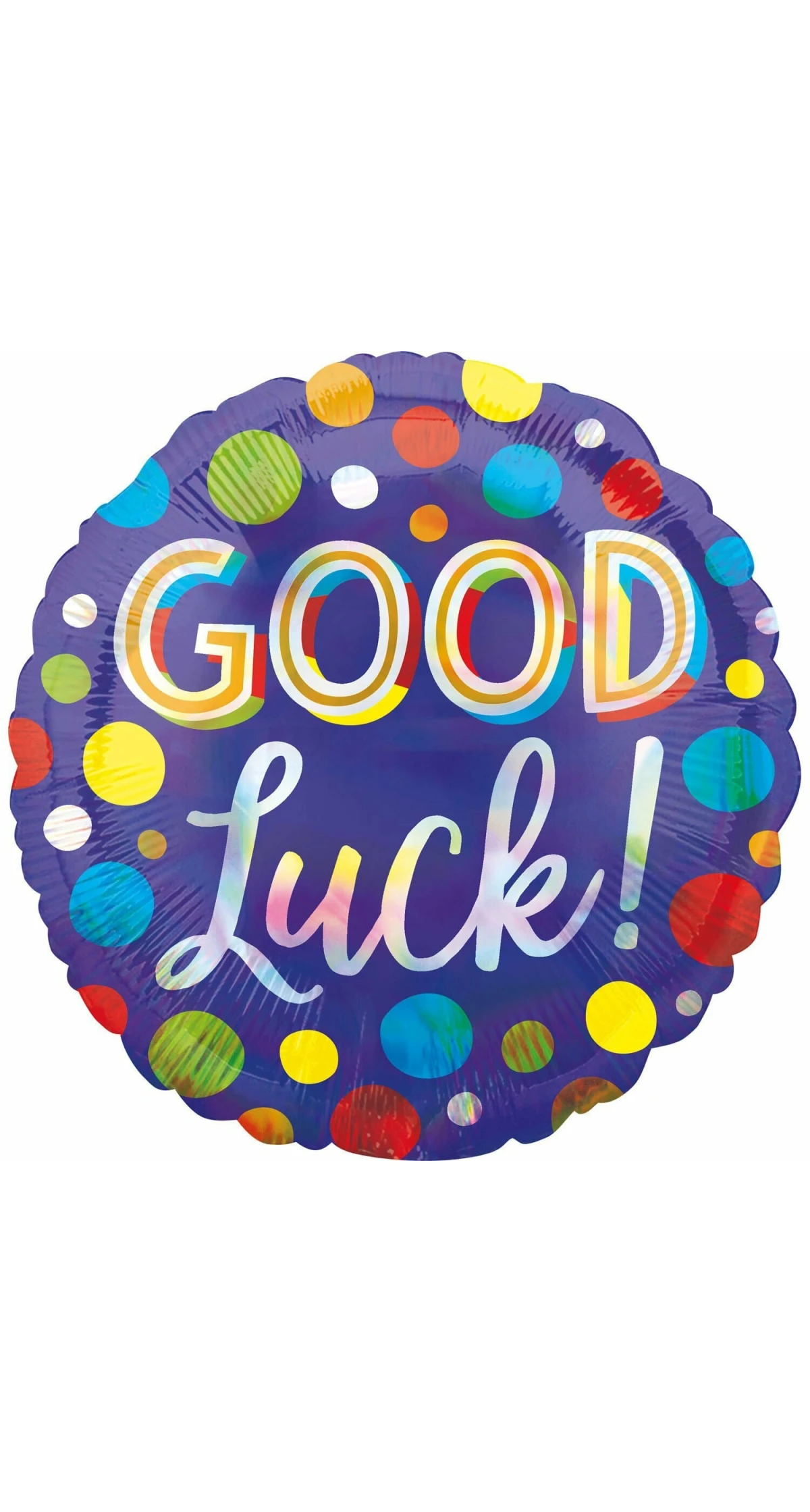 Good Luck Dots Iridescent Foil Balloon - 43cm
