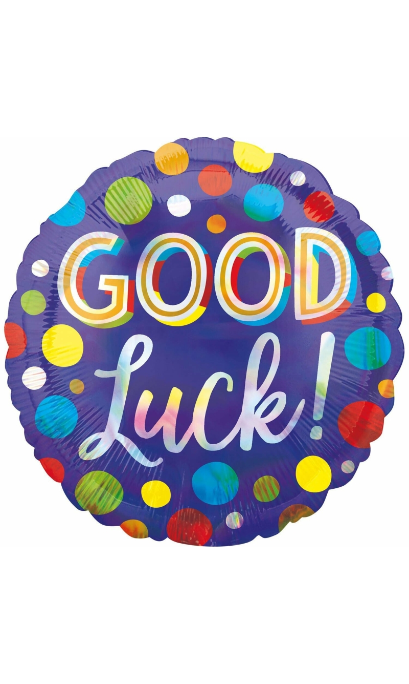Good Luck Dots Iridescent Foil Balloon - 43cm