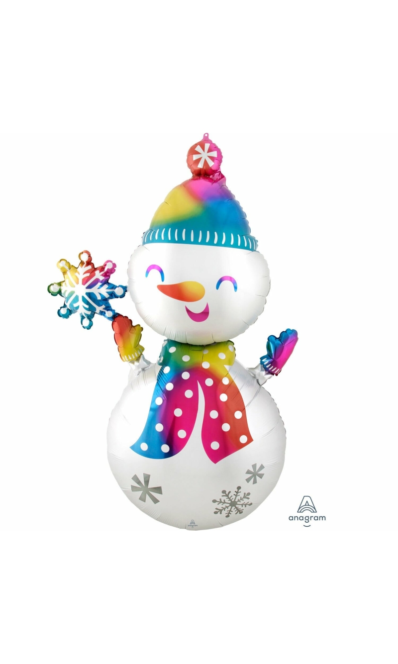 MultiBalloon Satin Infused Snowman Foil Balloon - 78cm x 139cm