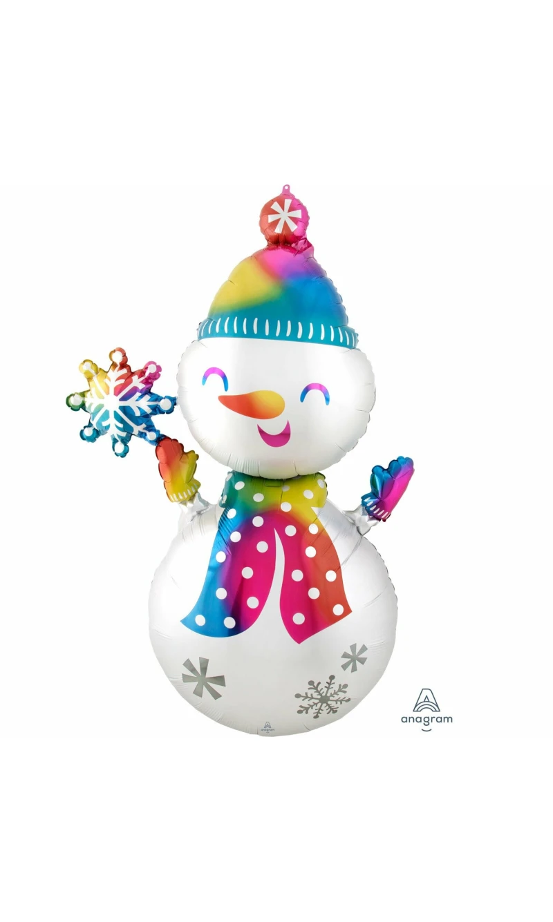 MultiBalloon Satin Infused Snowman Foil Balloon - 78cm x 139cm