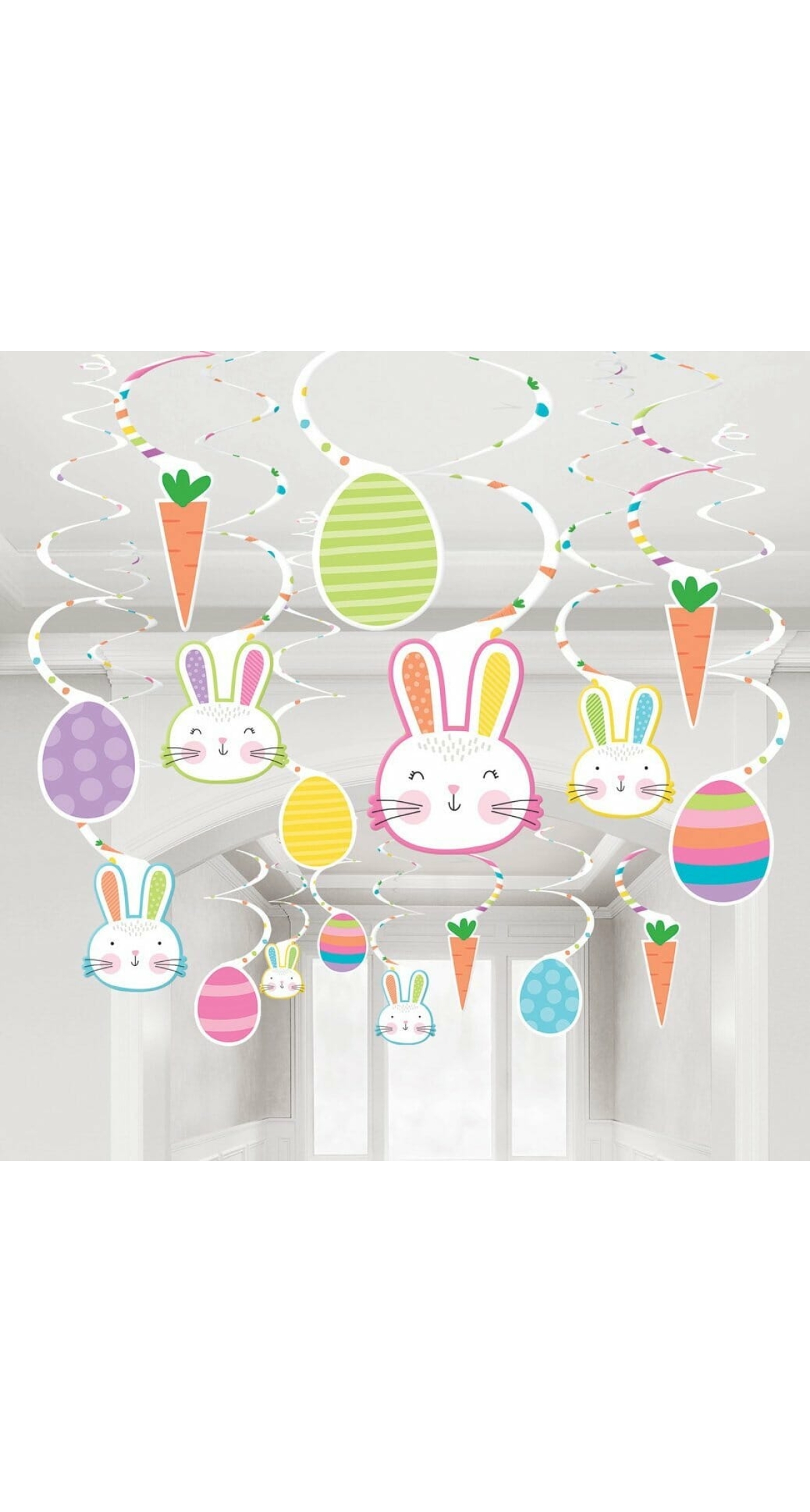Swirl Decoration Easter Hello Bunny - 30pk