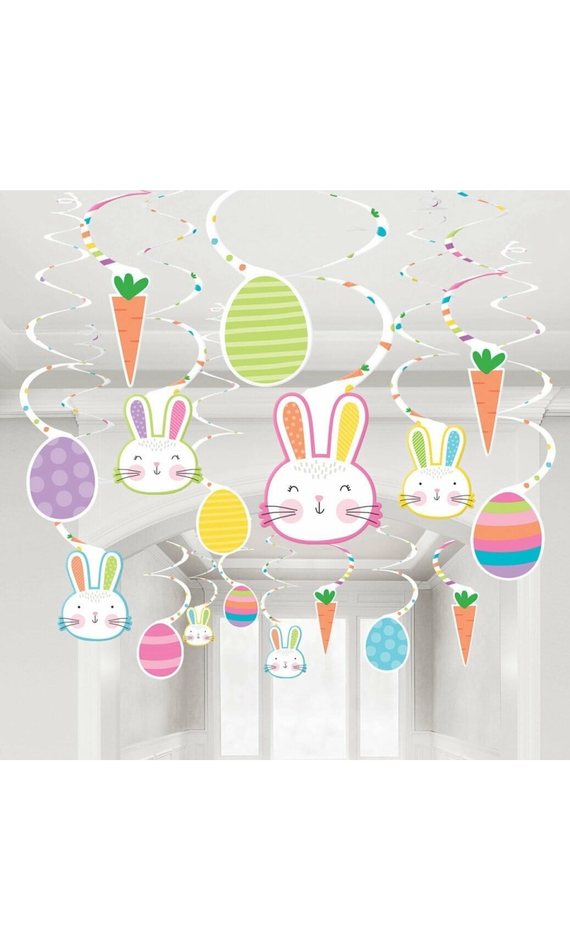 Swirl Decoration Easter Hello Bunny - 30pk
