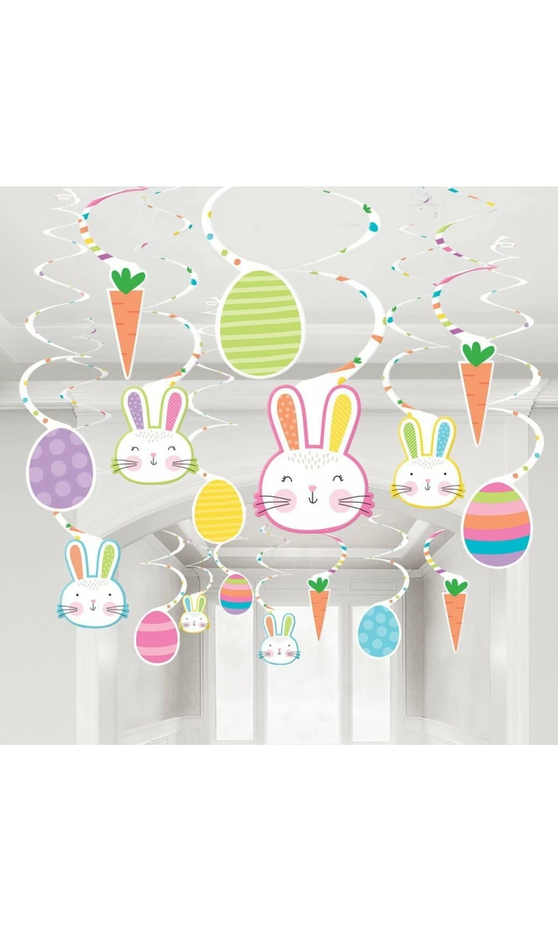 Swirl Decoration Easter Hello Bunny - 30pk
