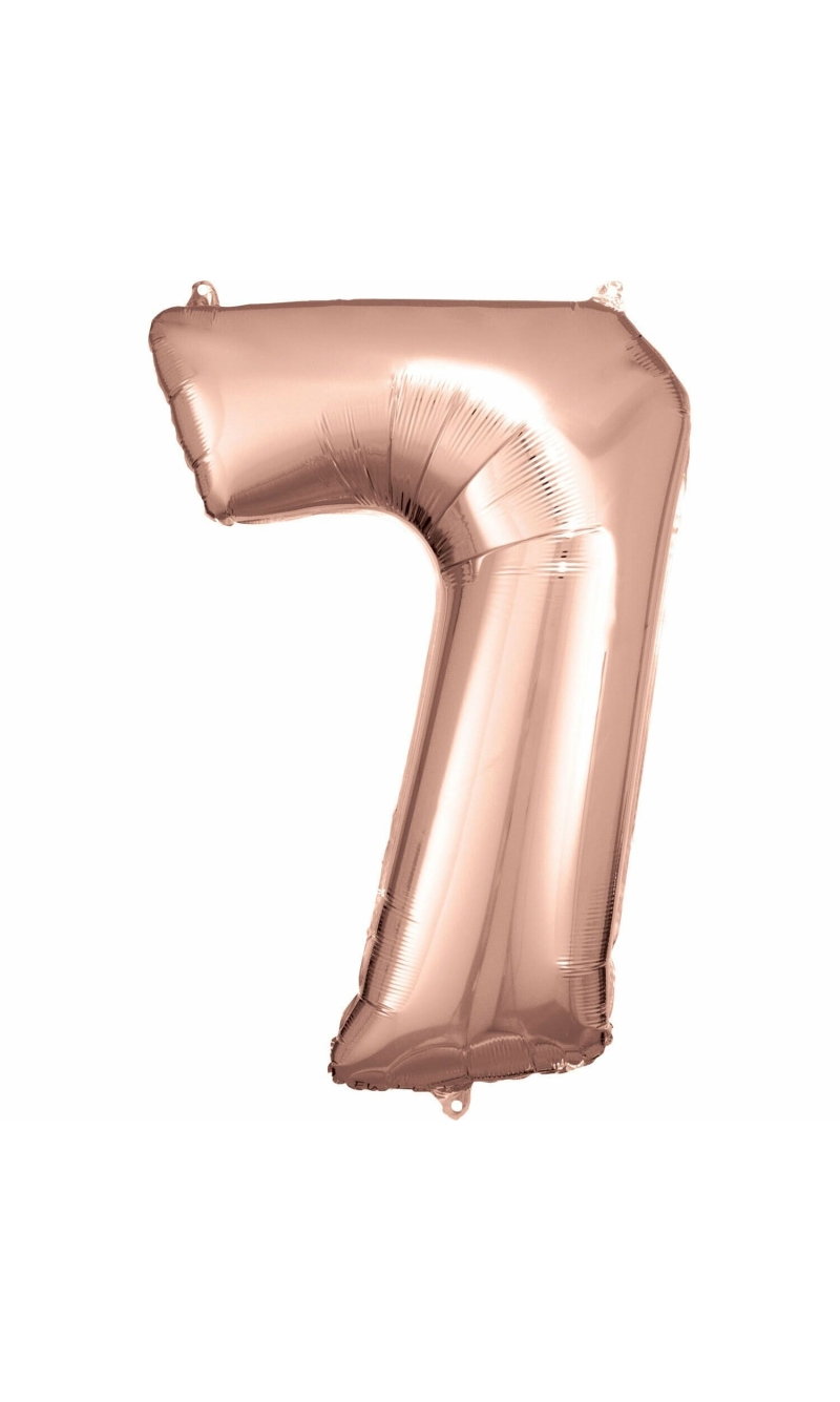 34 Inch Foil Balloon Number 7 - Rose Gold
