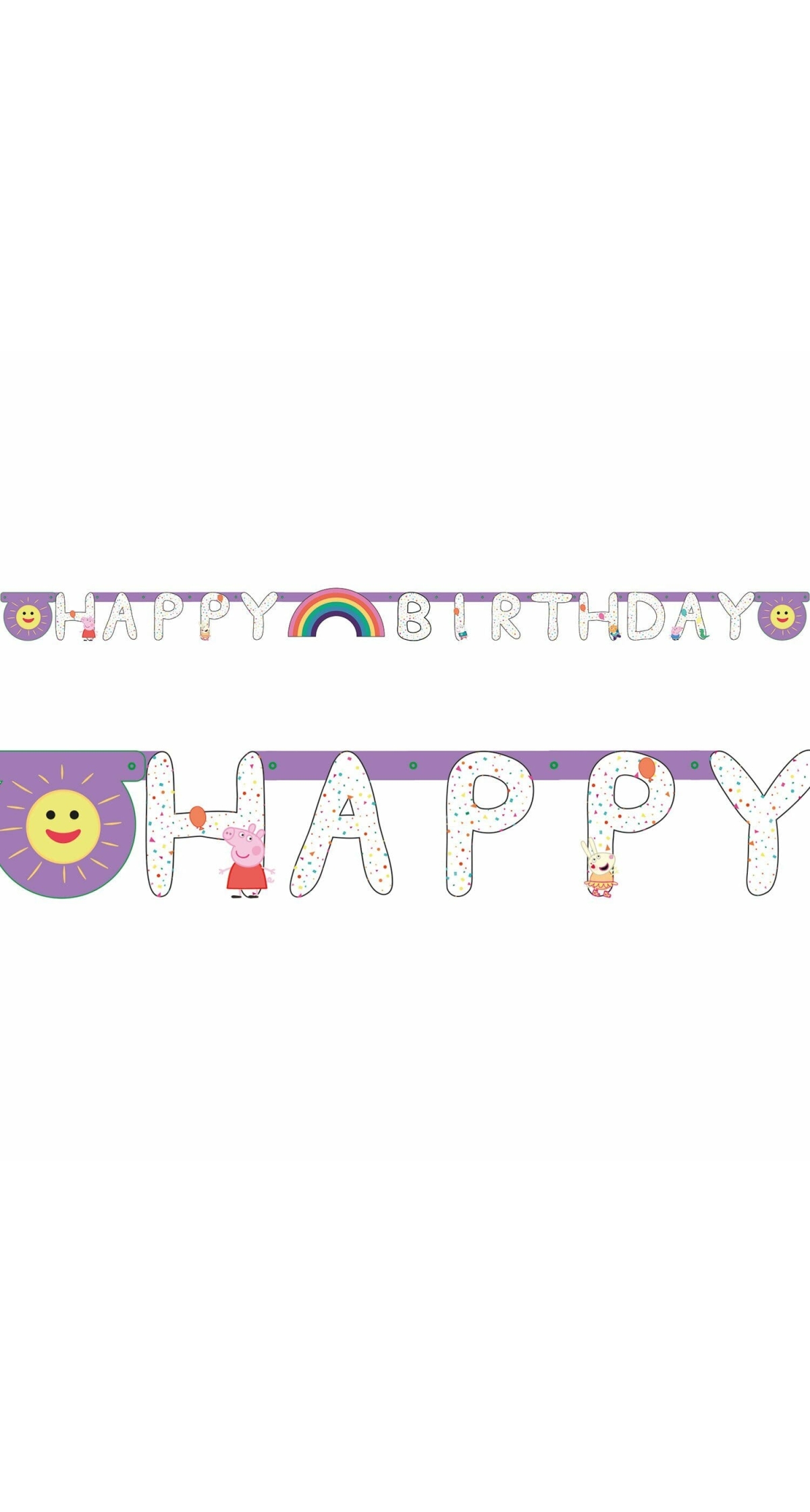Peppa Pig Happy Birthday Letter Banner - 210cm x 13cm