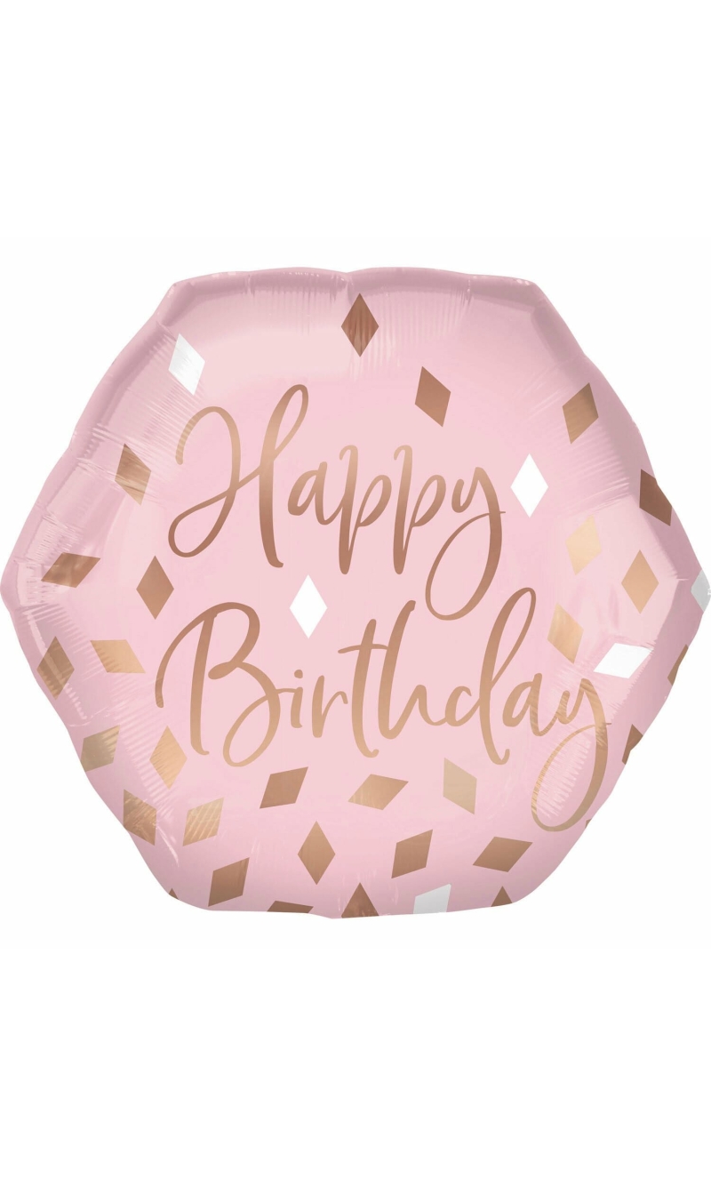 Rose Gold Blush Birthday Foil Balloon Supershape