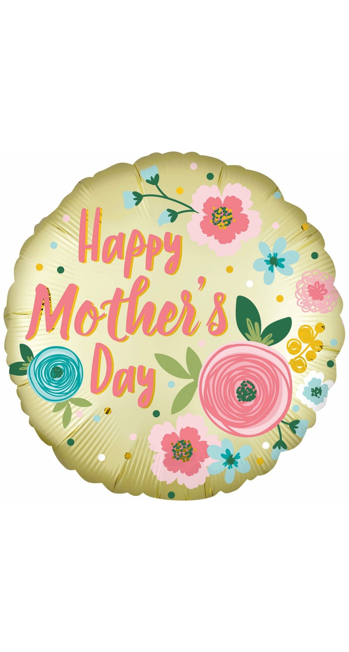 Happy Mother's Day Satin Pastel Yellow Foil Balloon - 43cm