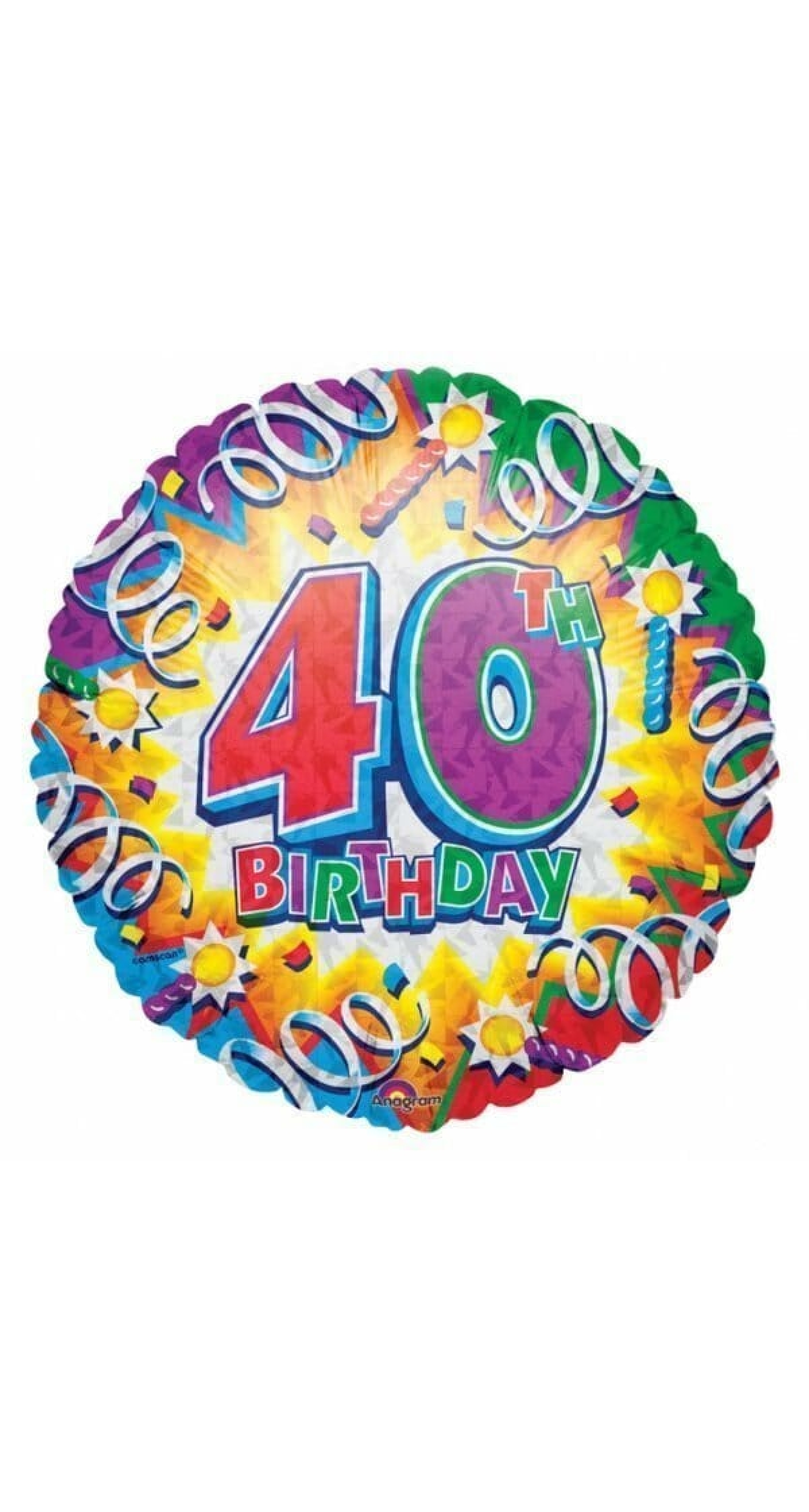 Birthday Explosion 40th Prismatic 18'' Foil Balloon (45cm)