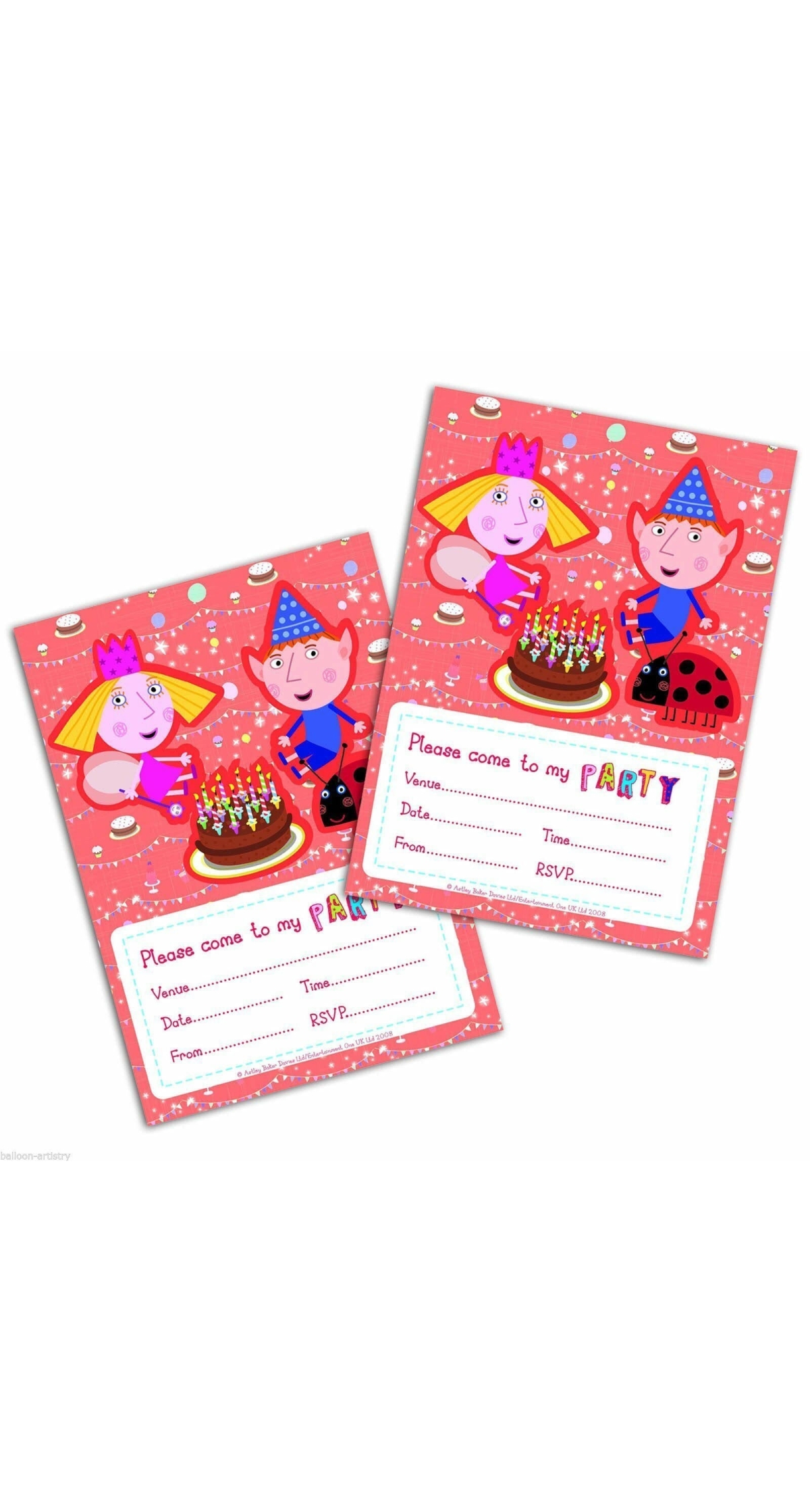 Ben & Holly Party Invites - 20pc