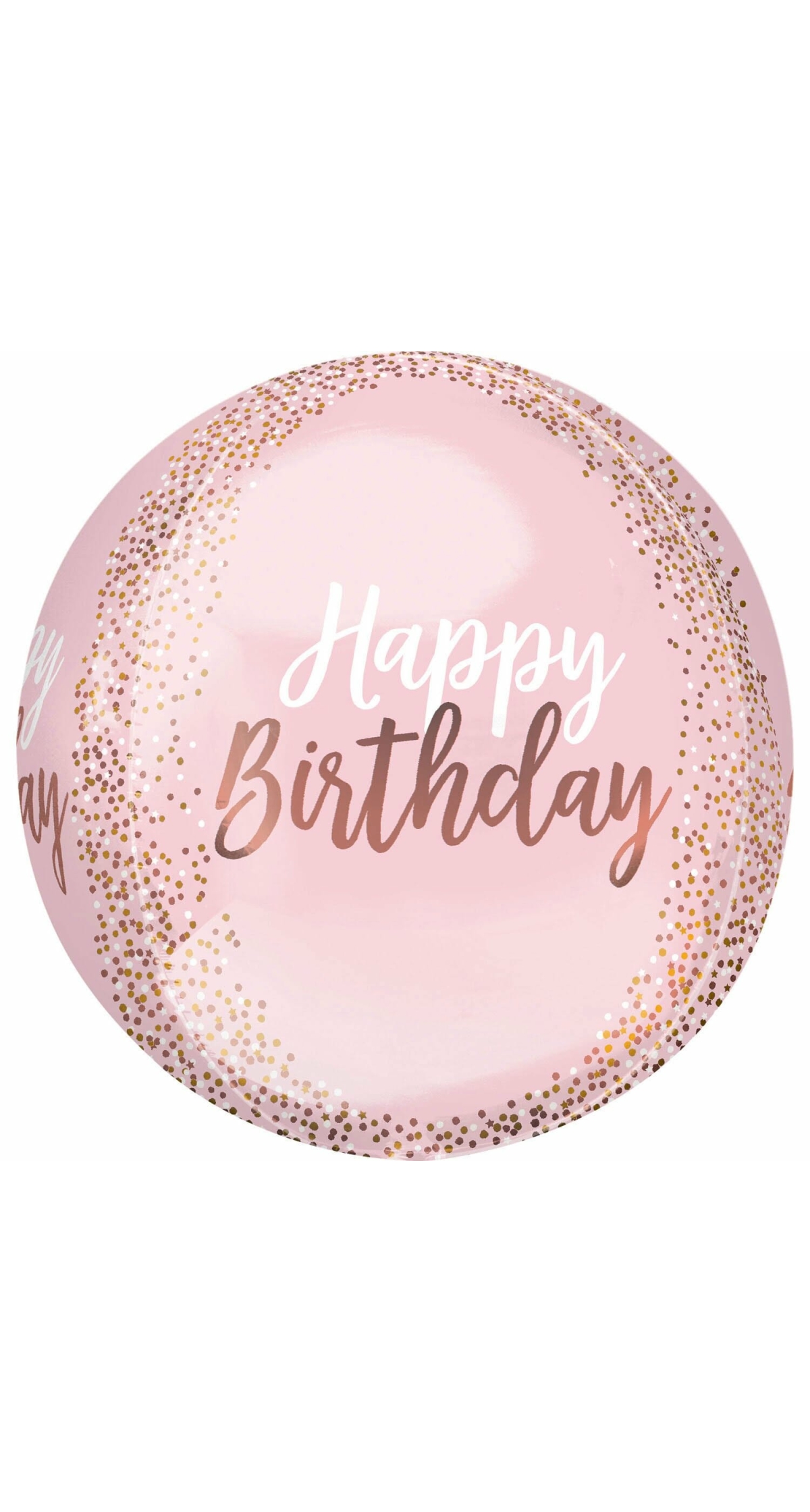 Rose Gold Blush Birthday Orbz Foil Balloon - 38cm x 40cm