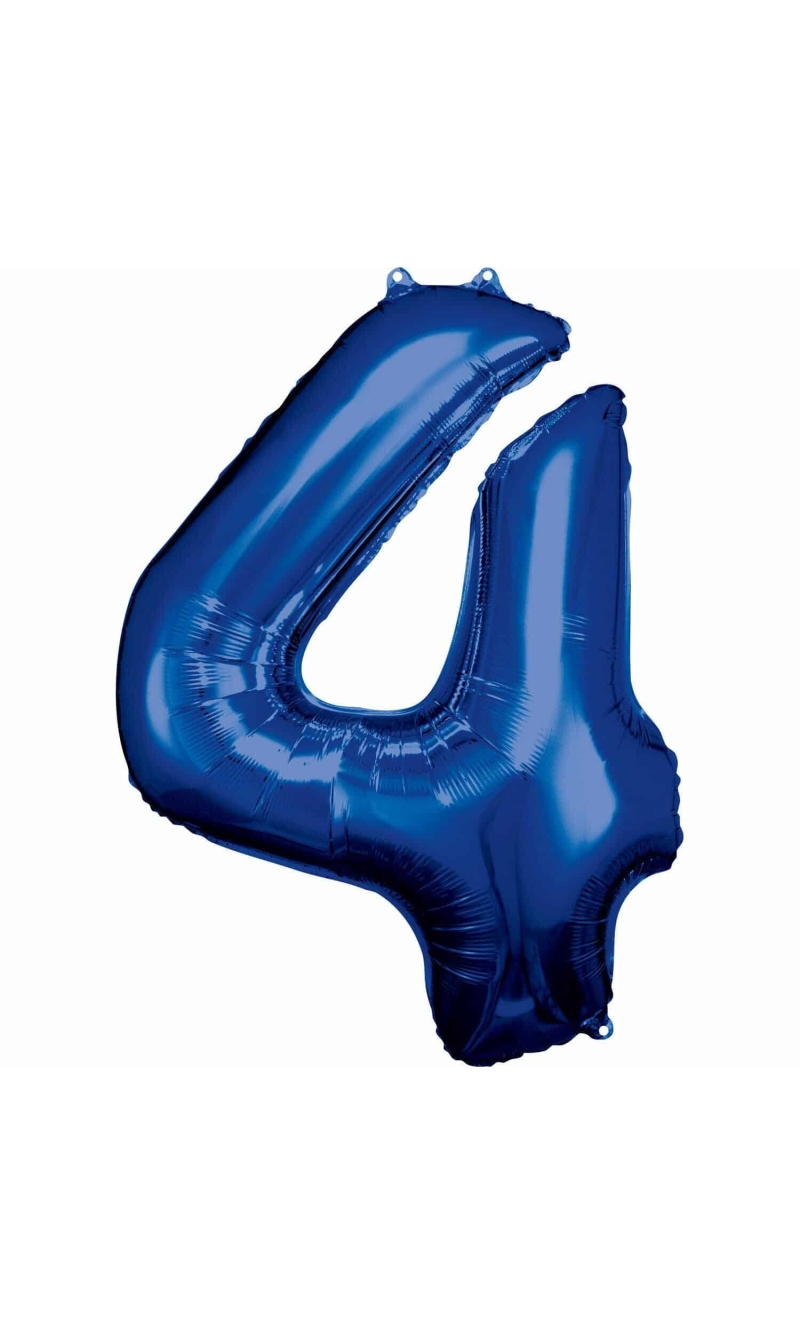 34 Inch Foil Balloon Number 4 - Blue