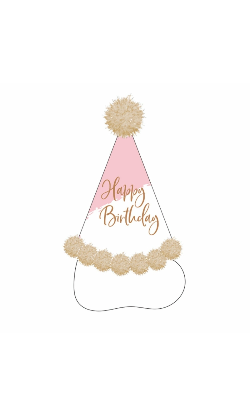 Rose Gold Birthday Party Hat Height 20cm