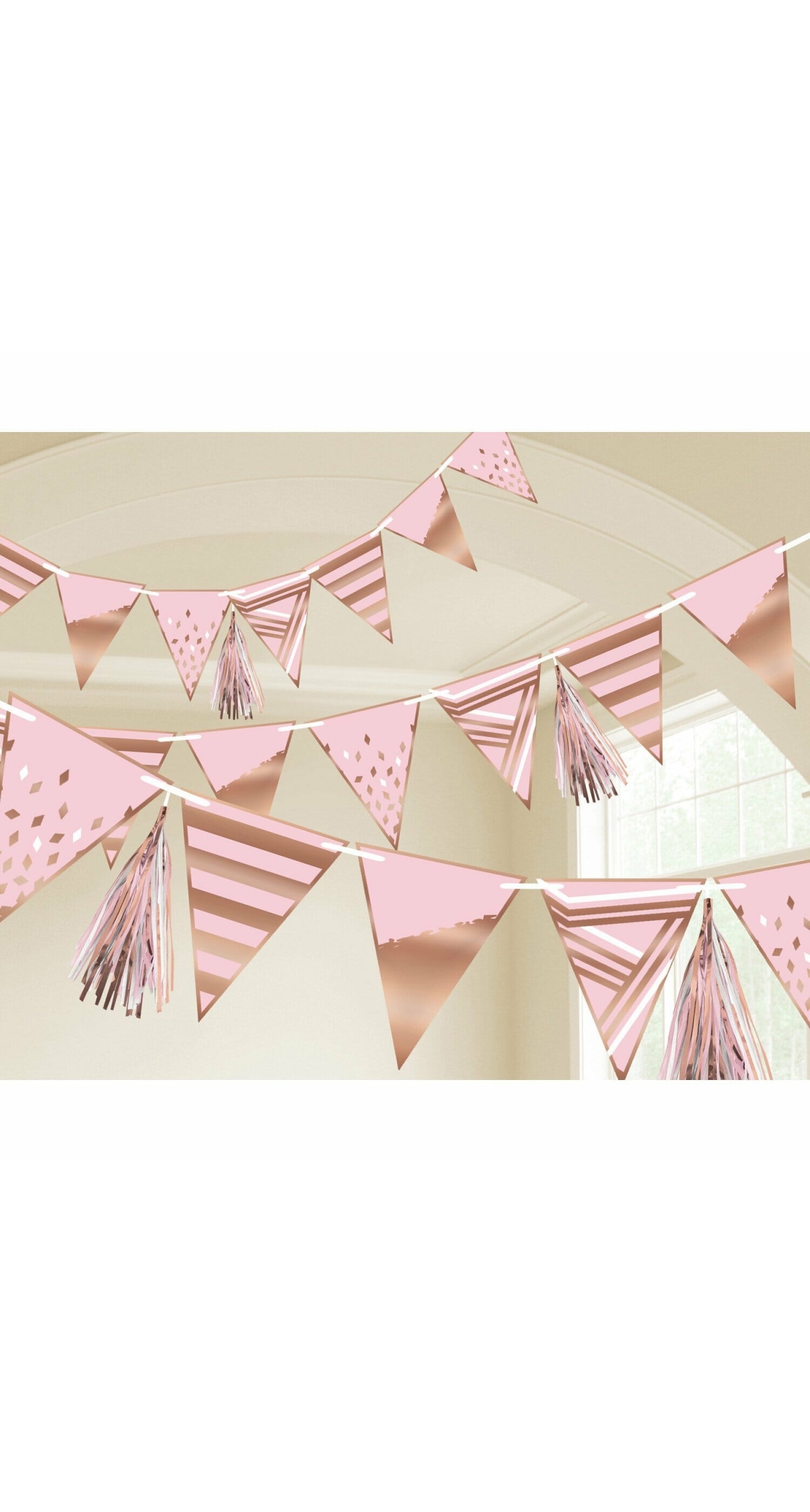 Rose Gold Birthday Pennant Banner - 255cm