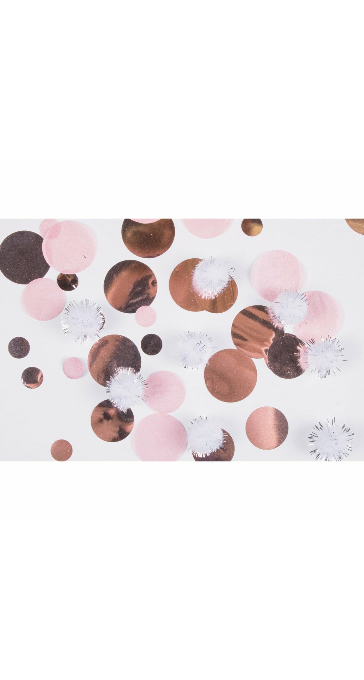 Rose Gold Birthday Confetti With Puff Balls - 16g