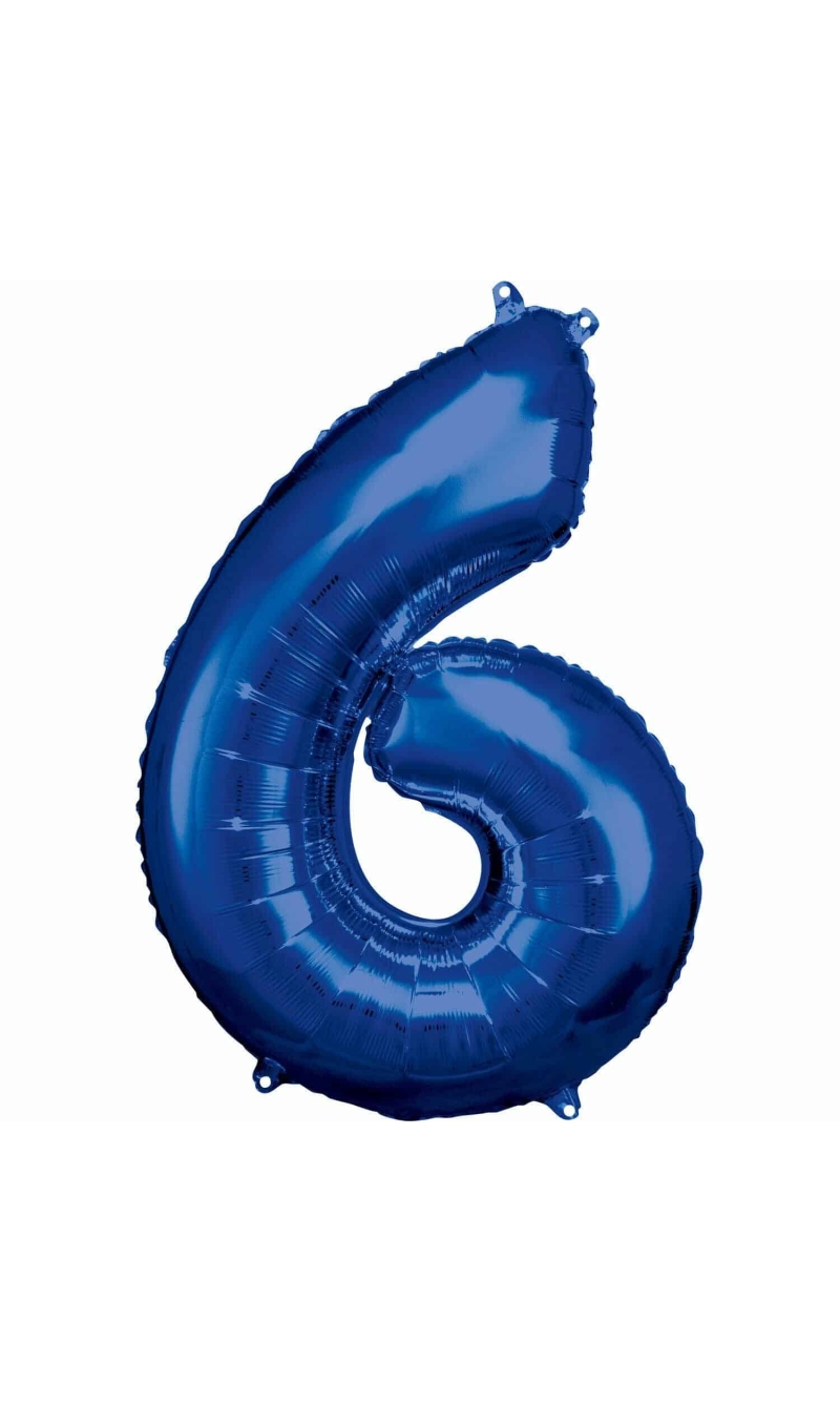 34 Inch Foil Balloon Number 6 - Blue