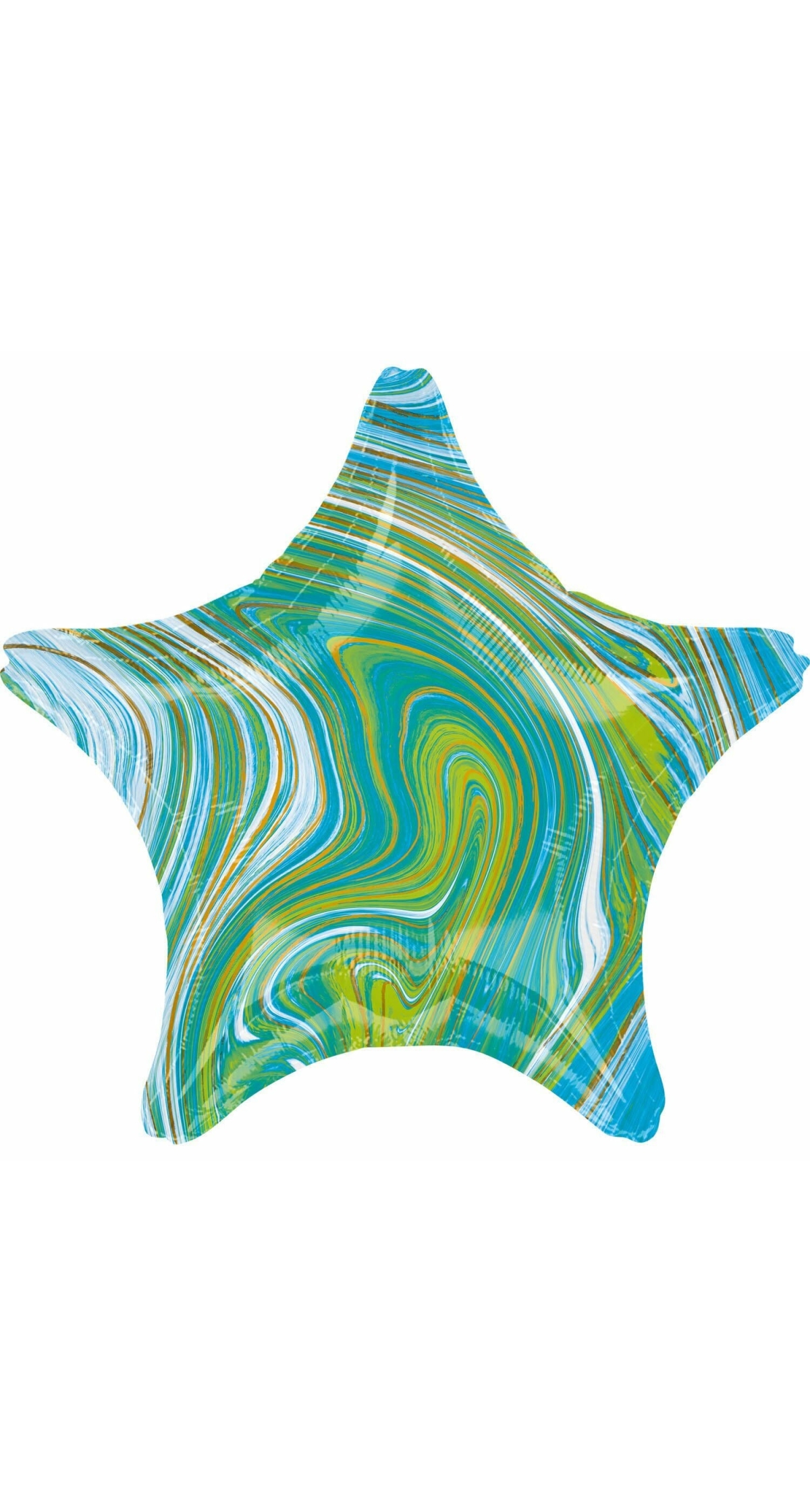 Marblez Blue Green Star Foil Balloon - 43cm