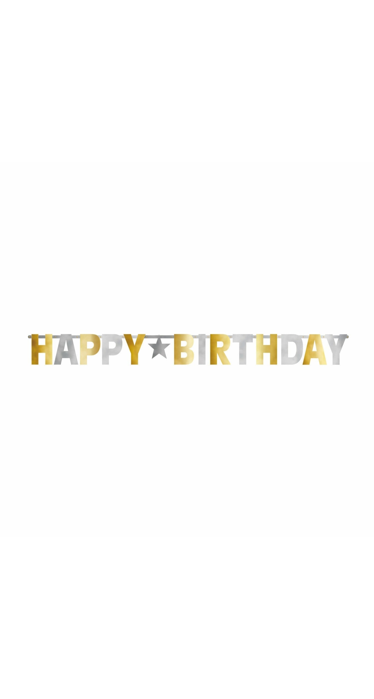 Happy Birthday Letter Banner Silver & Gold - 320 cm