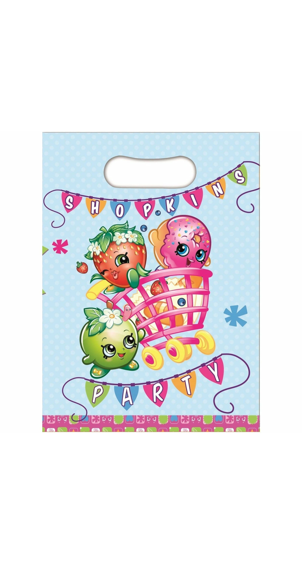 Shopkins Plastic Party Loot Bags 23cm x 16.5cm - 8pk