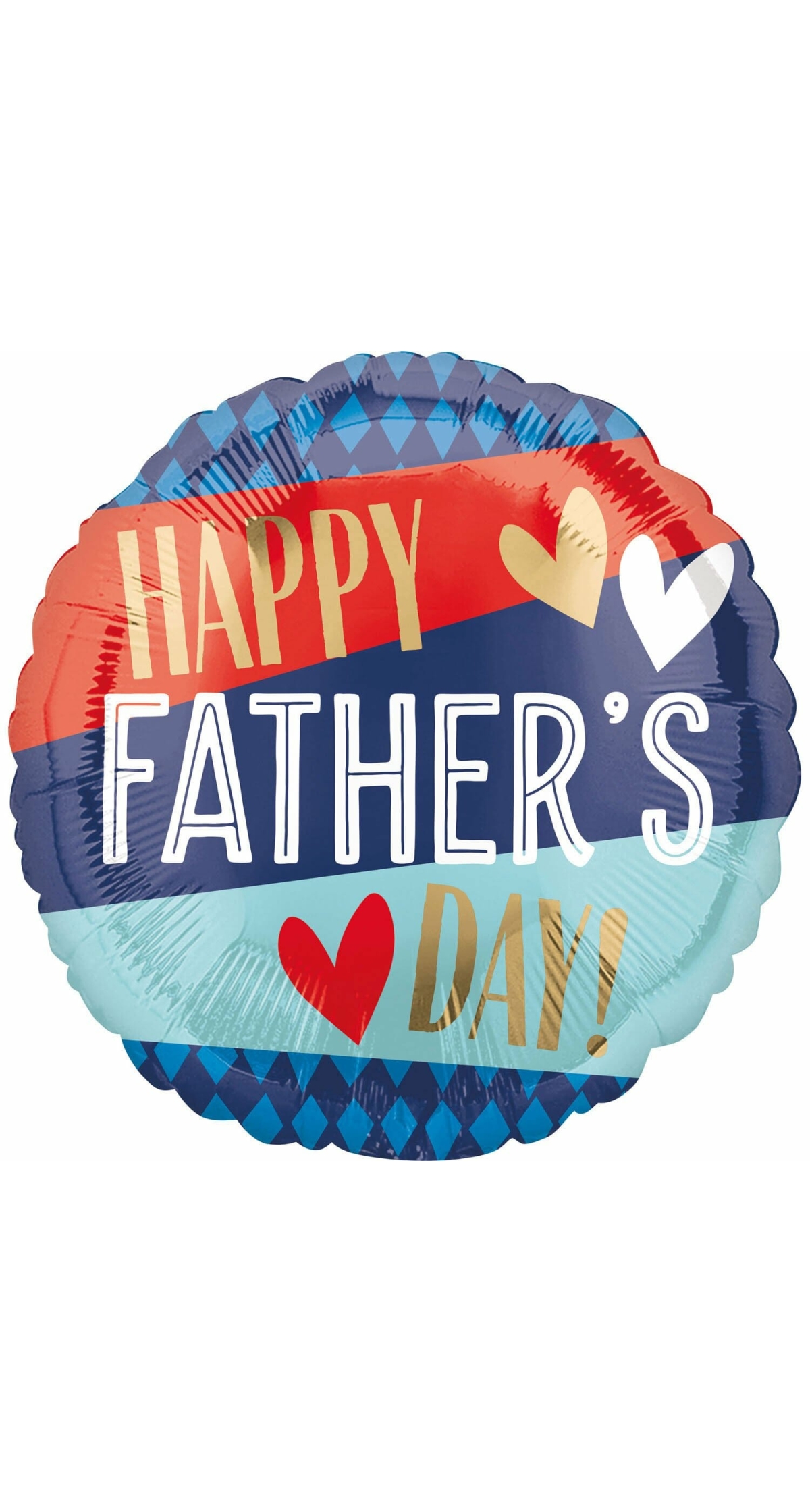 Happy Father's Day Stripes and Argyle Standard Foil Balloon - 43cm