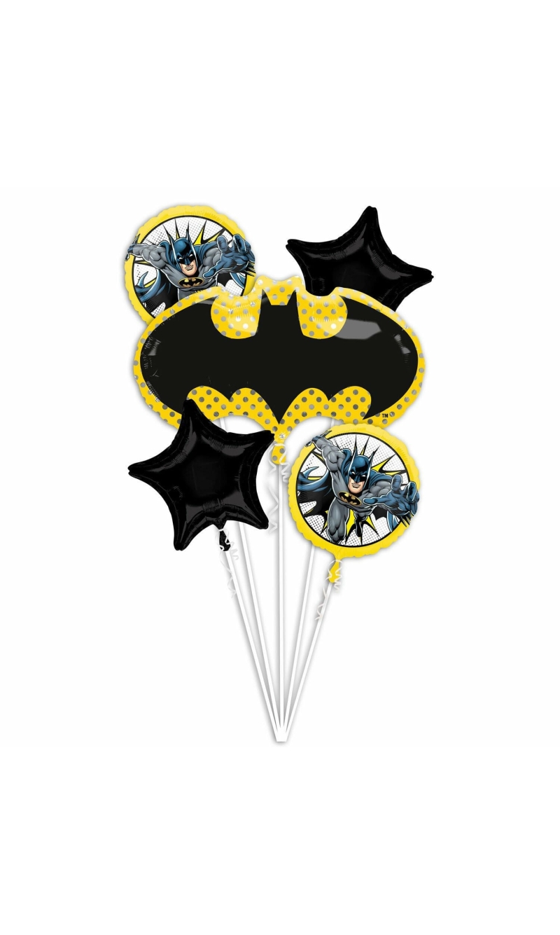 Batman Foil Balloon Bouquet - 5pk