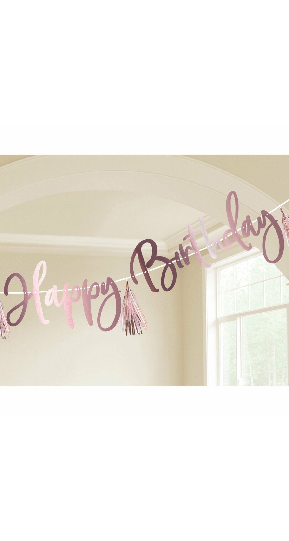 Rose Gold Happy Birthday Personalizable Letter Banner - 274cm